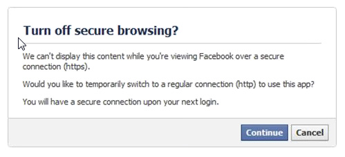 Facebook Secure Browsing