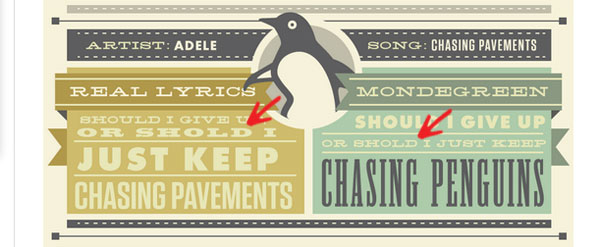 The Misspelling of the word "should" in an Adele lyric on an infographic