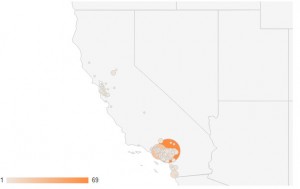 A Demographic Location Report from Google Analytics featuring the state of California