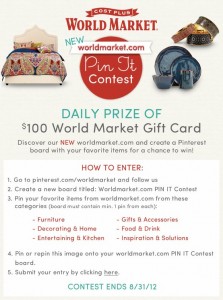 Cost Plus World Market Pinterest Contest Image